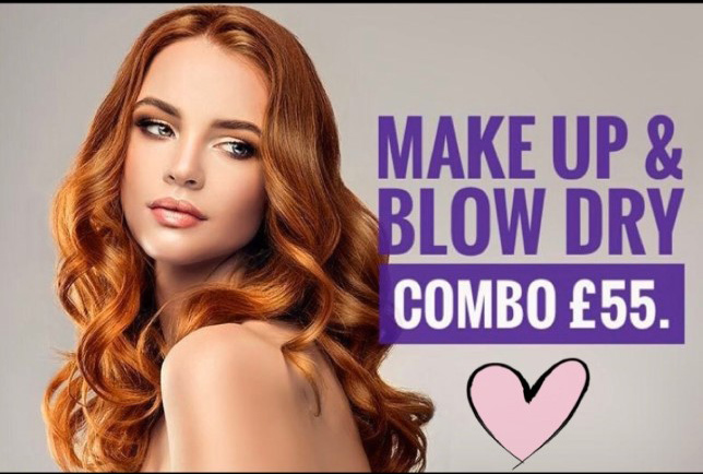 make up and blow dry